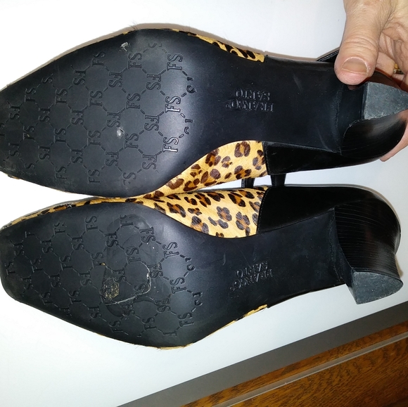 Franco Sarto leopard & black leather pumps - Picture 5 of 6